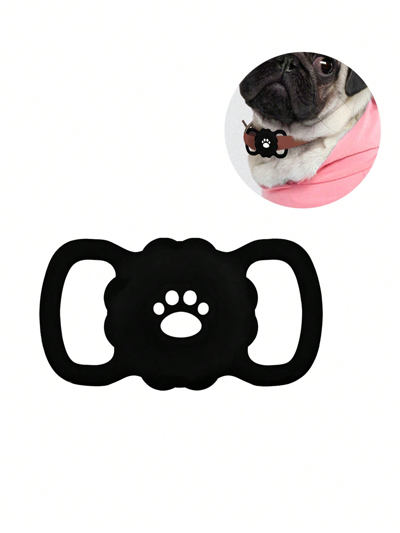 1pc Black Silicone Protective Case With Claw Pattern, Waterproof, Compatible With Apple AirTag Tracker Anti-Lost Locator