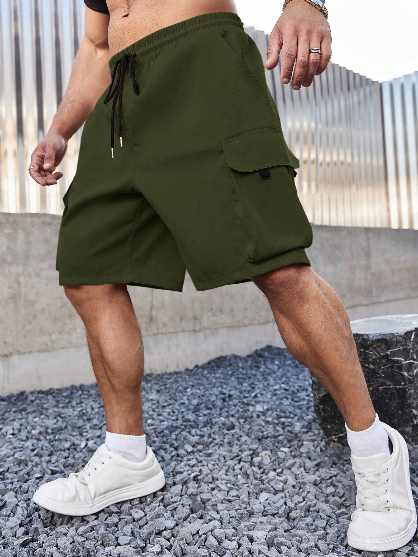 Men's Plus Size Loose Fit Cargo Shorts