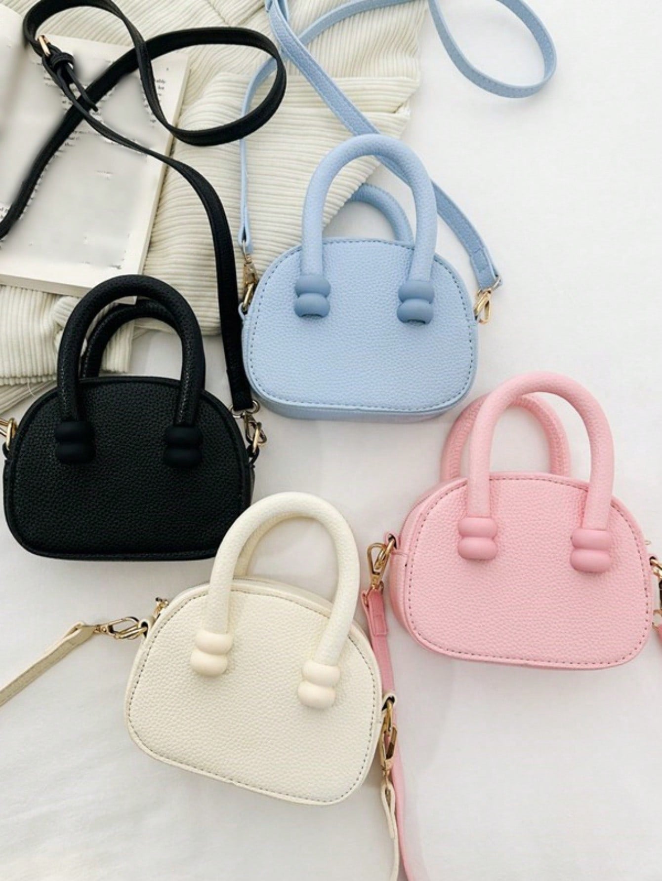 Children's Bag, Spring/Summer New Fashionable Shoulder Bag For Girls, Solid Color Mini Simple Handbag Or Crossbody Bag