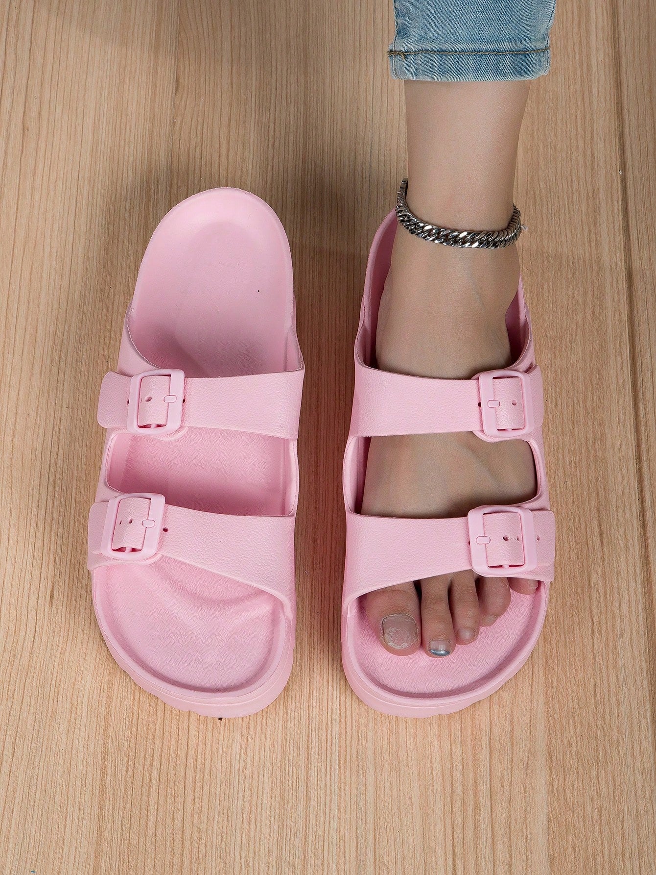 2024 Women's Fashionable Apricot Color Home Anti-Skid Wear-Resistant EVA Lightweight Slippers Outdoor Soft Comfortable Sandals