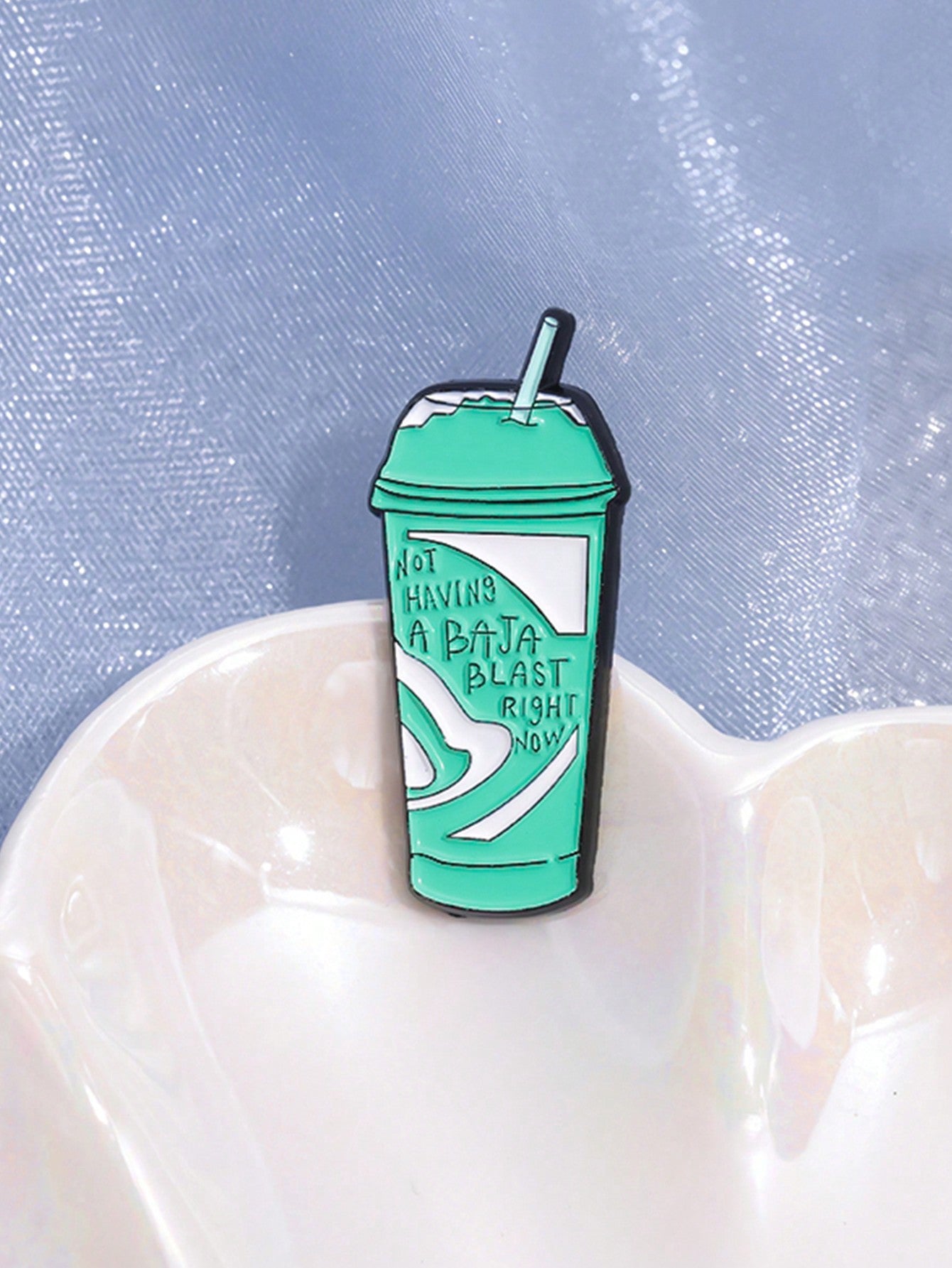 1pc Smoothies Enamel Pins Custom NOT HAVING A BAJA BLAST RIGHT MON Brooches Lapel Badges Jewelry Gift For Friends