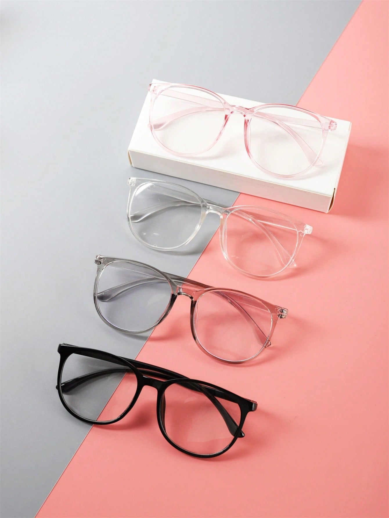 1pc/4pcs Cute Candy Color Oval Frame Fashion Glasses For Teens – Clear Lens Spectacles For Boys And Girls