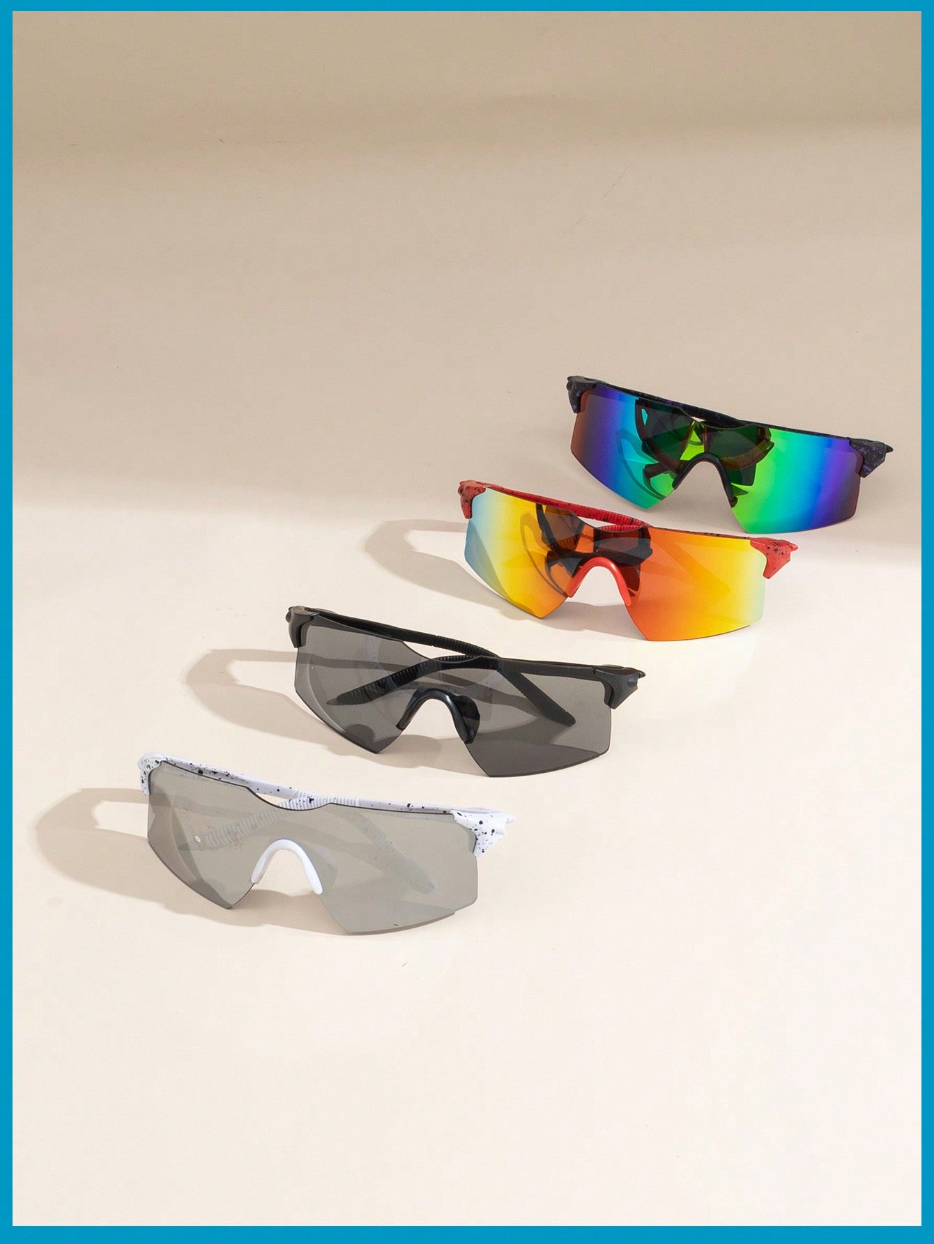 1pc Children's Geometric Pc Frame Windproof Cycling Fashionable Sunglasses With Optional Colors