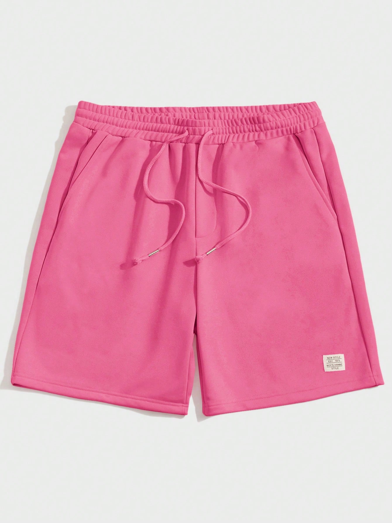 Men Letter Patched Drawstring Waist Shorts