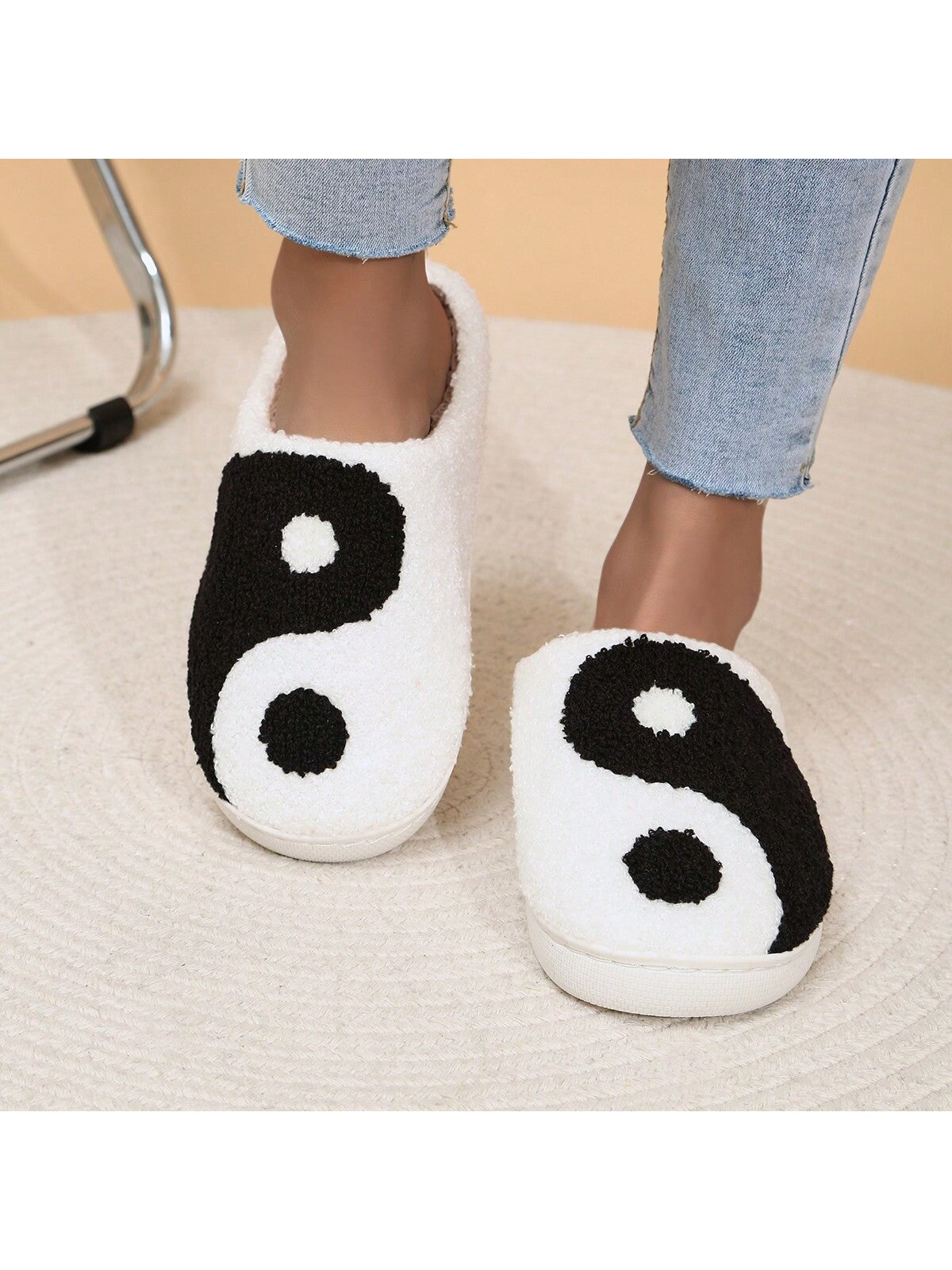 Women Velvet Butterfly Indoor Slippers, Flat Anti-Skid Thick Lining Winter Slippers