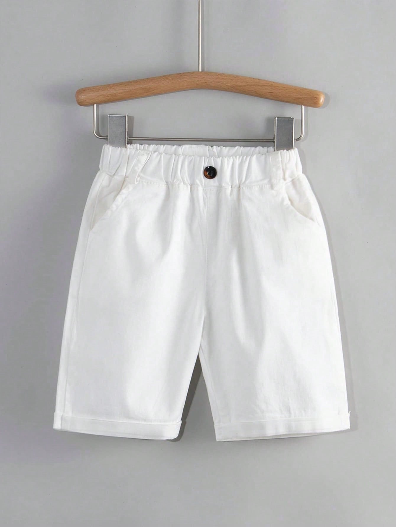 Young Boy Rolled Hem Elastic Waist Shorts