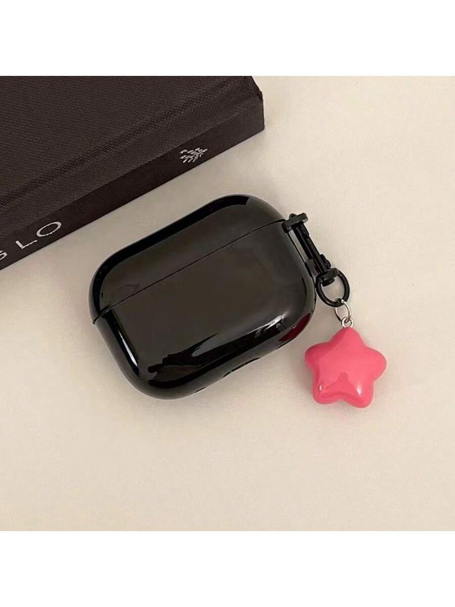 1pc Shiny White Airpods Case For 2nd Generation With Star Pendant