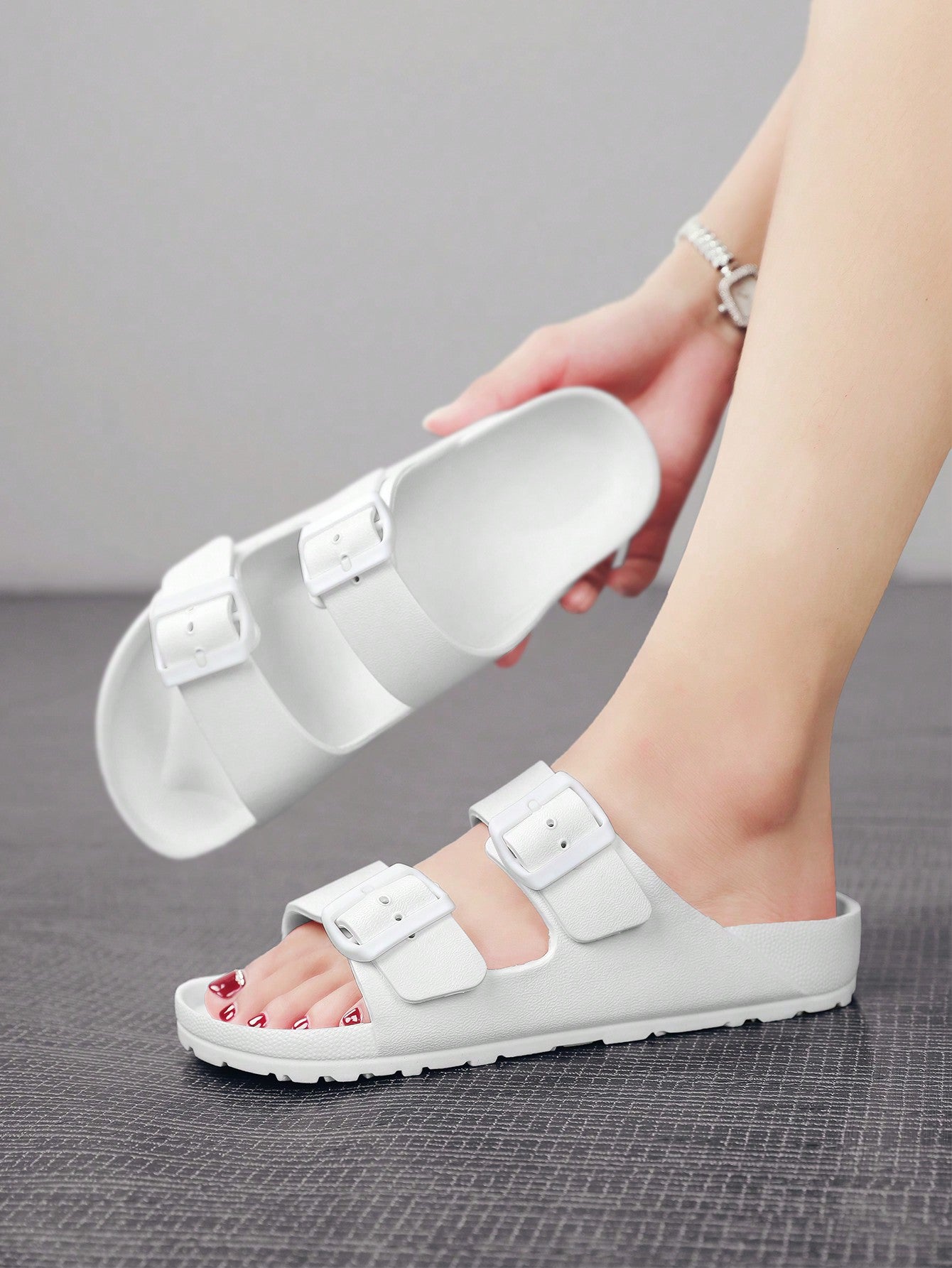 Women's Buckle Strap Waterproof Anti-Skid Breathable Open-Toe Sandals, Plus Size