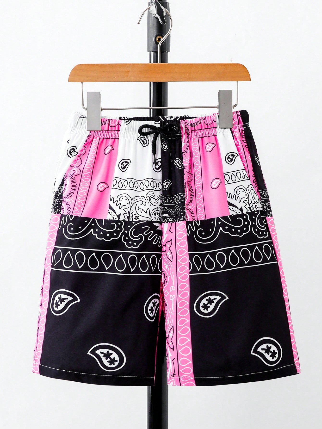 Tween Boy Paisley Print Drawstring Waist Shorts