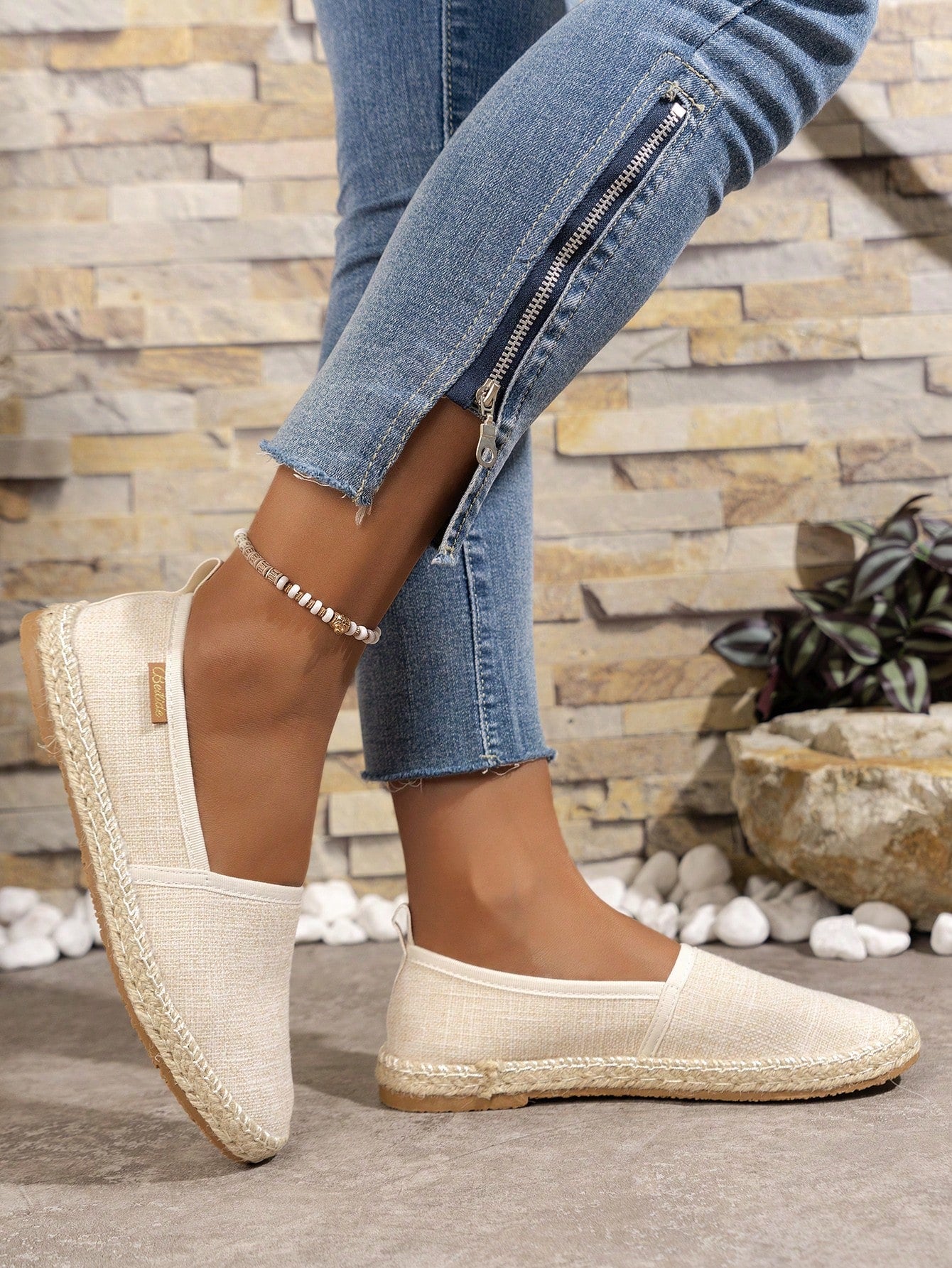 New Arrival Women's Casual Comfortable Round Toe Flat Loafers In Beige Faux Suede