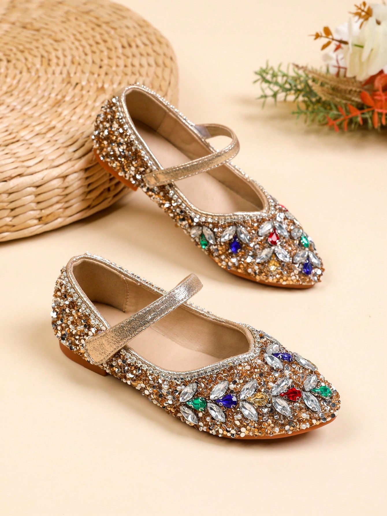 New Fashion Rhinestone Flat Shoes For Kids