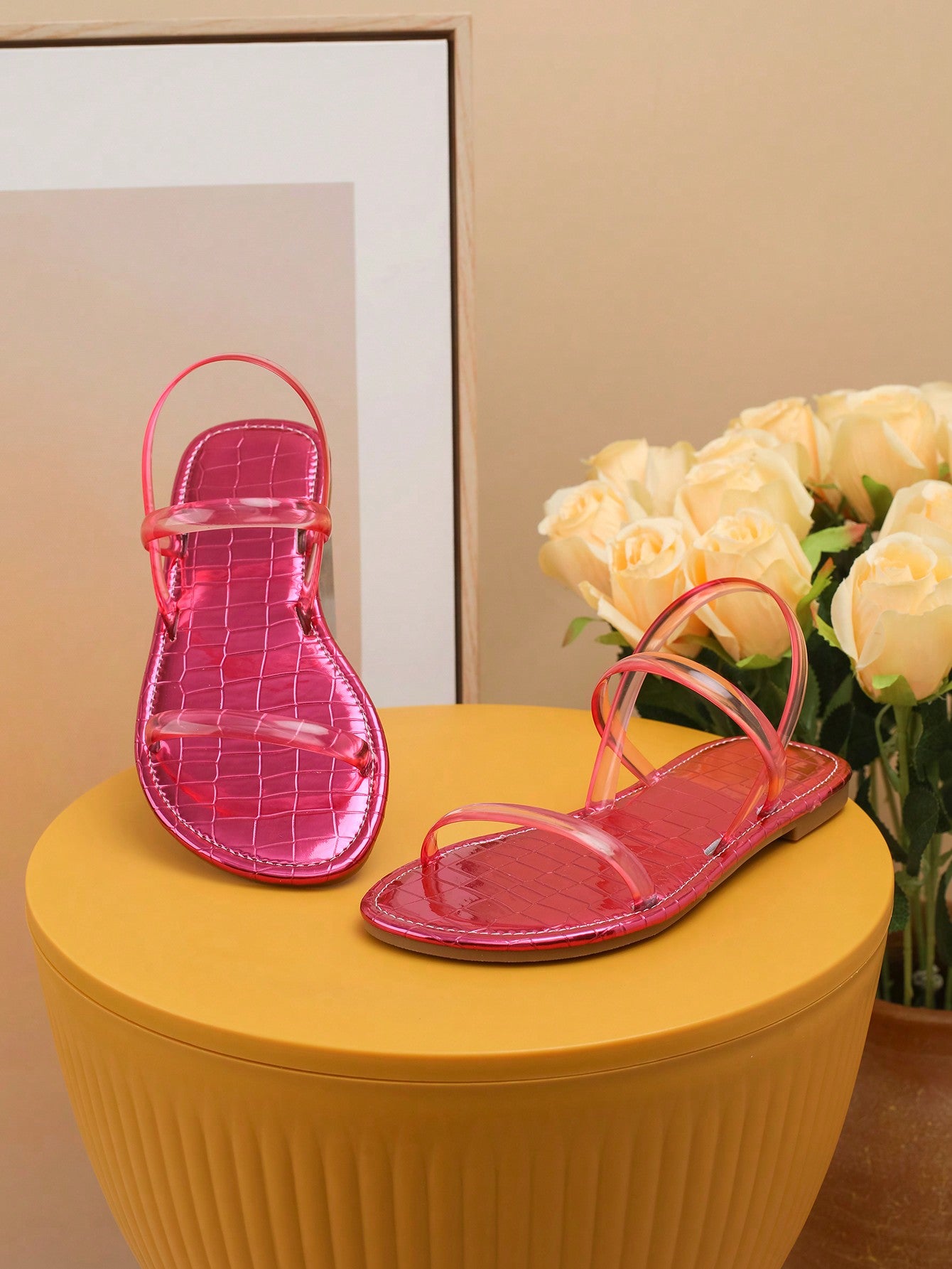 Fashionable Unisex Parent-Child Transparent Flat Sandals Perfect For Summer Vacation