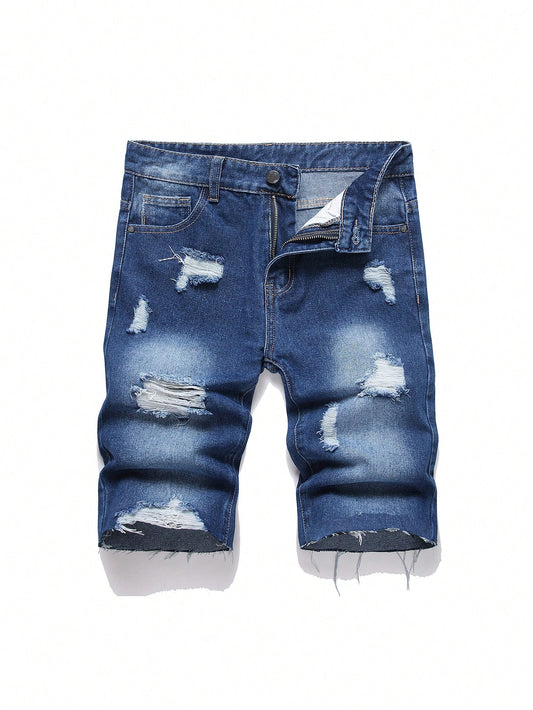 Teen Boy Casual Ripped Denim Shorts