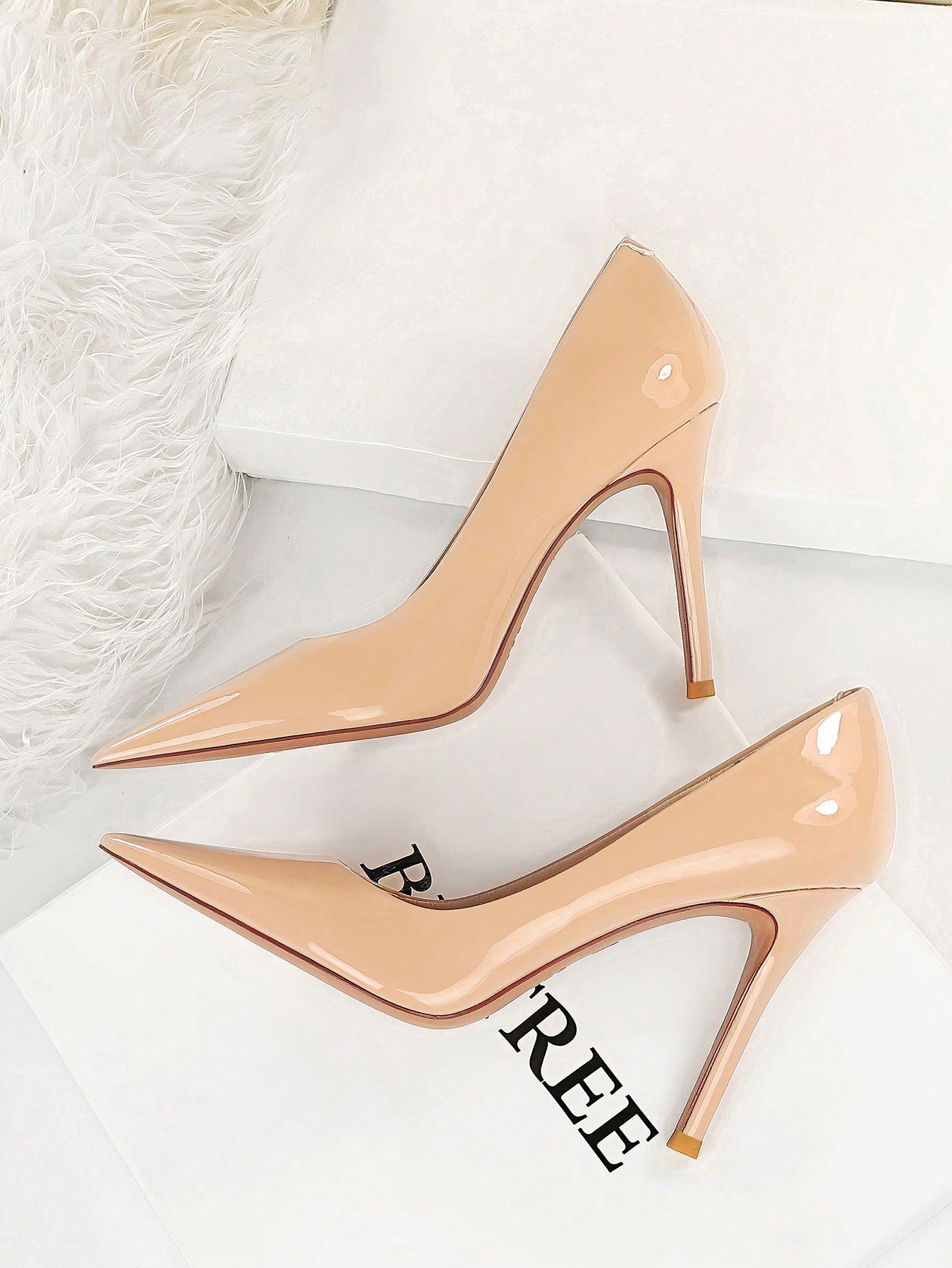 Women Point Toe Stiletto Heeled Court Pumps 7.2 Pump Patent Shoes