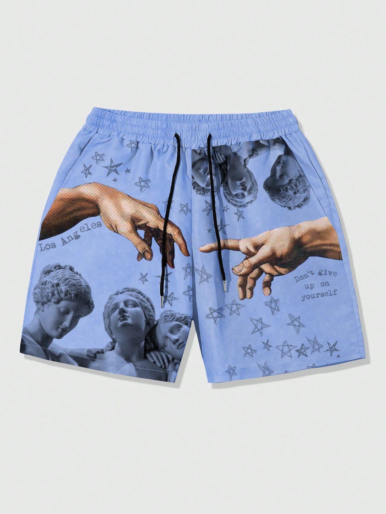 Street Life Men'S Printed Woven Shorts, Suitable For Daily Outfit In Spring And Summer