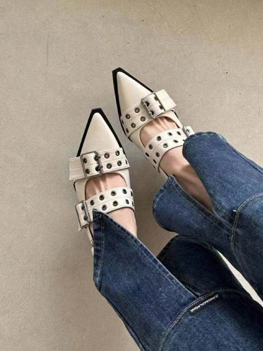 Mary Jane Pumps Chic And Vintage British Style High-Heeled Shoes, Matchable With Skirts, Fashionable Black Womens Shoes Made Of Leather, Summer Footwear