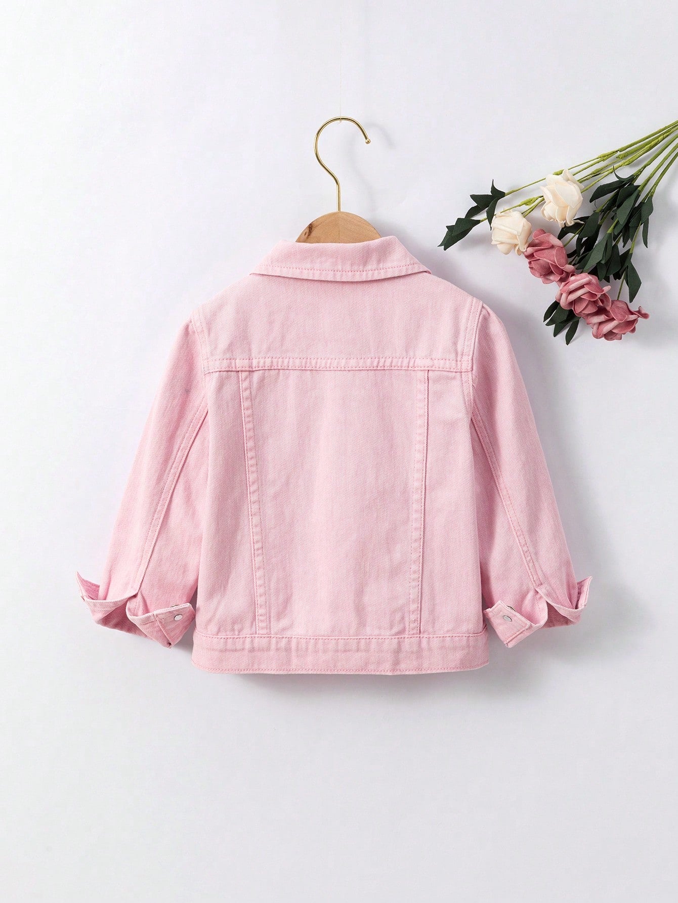 Young Girl Spring And Autumn Casual Casual Denim Jacket With Floral Print Long Sleeves