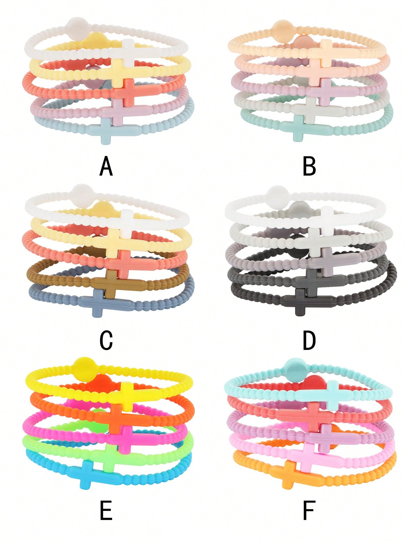 1set Versatile Fashion Simple Bracelet, Thin Cross Silicone Daily Wearing Bracelet For Children