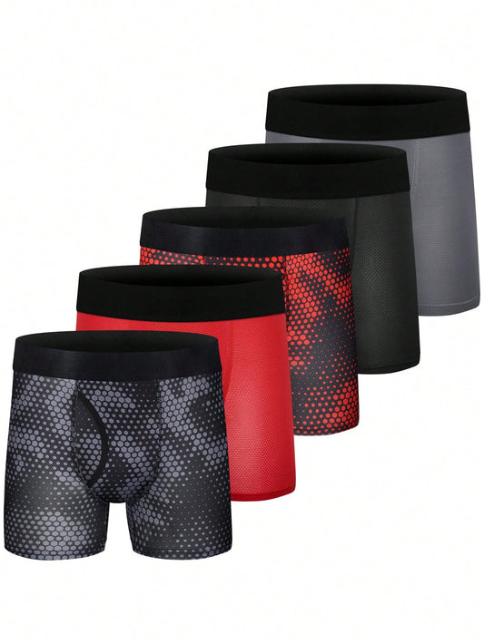 Tween Boy 5pcs Soft Breathable High Performance Boxer Briefs With Fly