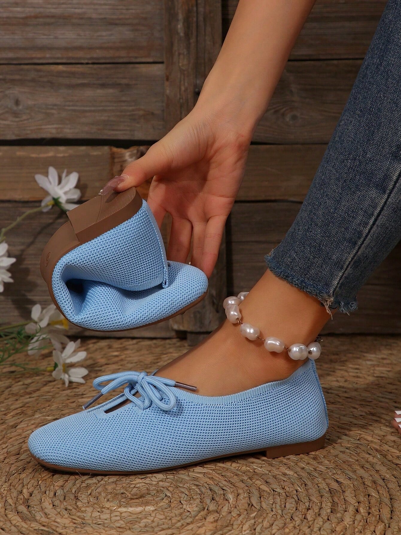 New Arrival Round Toe Solid Color Flat Cloth Shoes, Comfortable Slip-On Loafers