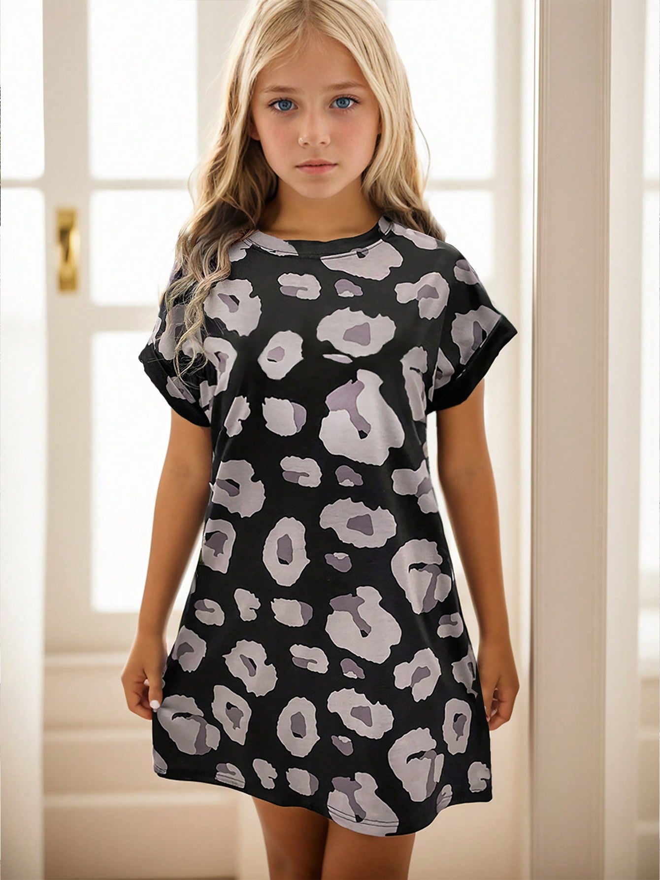 GORLYA Tween Girl Casual Printed A-Line Dress, Perfect For Outdoor Gatherings, Shopping, And Vacation