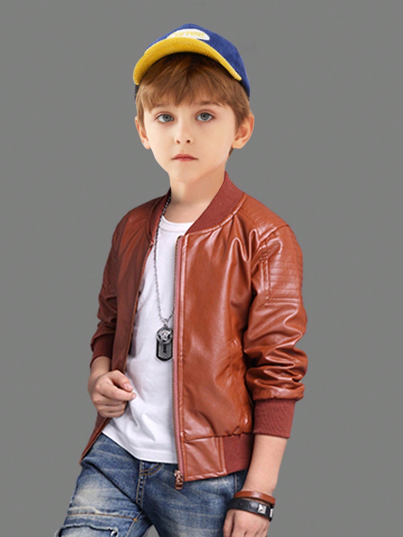 Tween Boy Spring Autumn Motorcycle Leather Jacket, Casual Coats For Big Kids