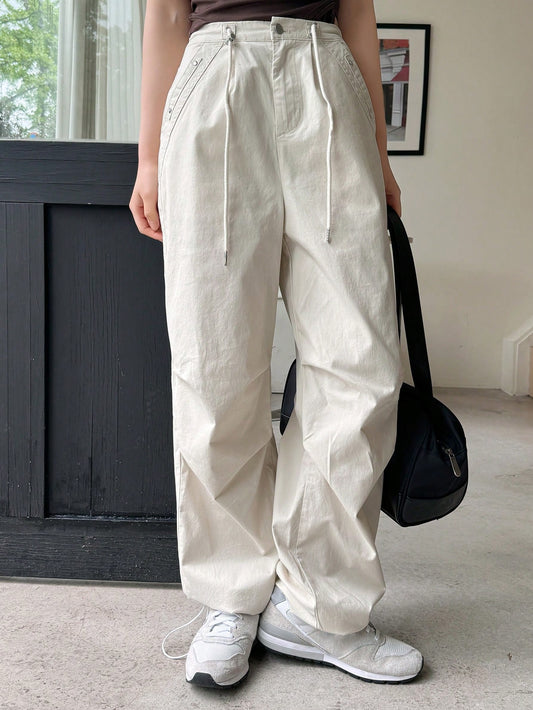 Women's Casual Casual Solid Color Drawstring Long Pants