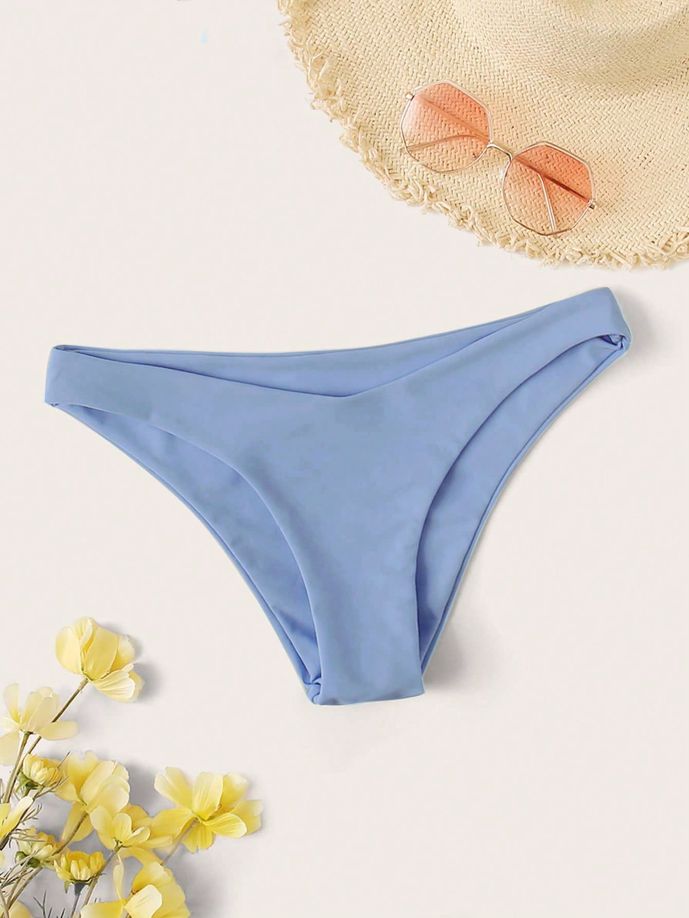 Swim Women Solid Color Bikini Bottom, Suitable For Summer Beach