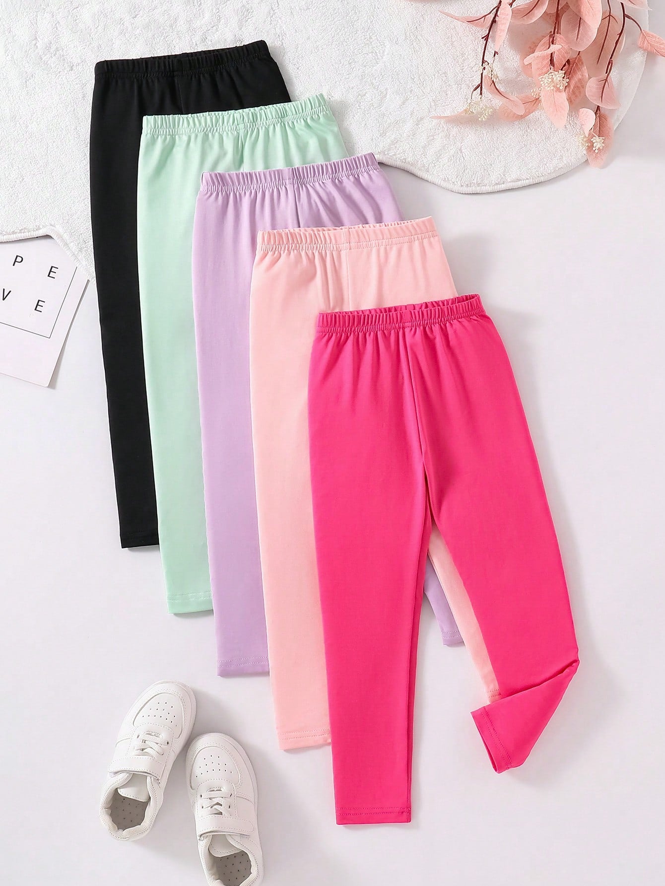 Young Girl Plain Minimalist Daily Leggings