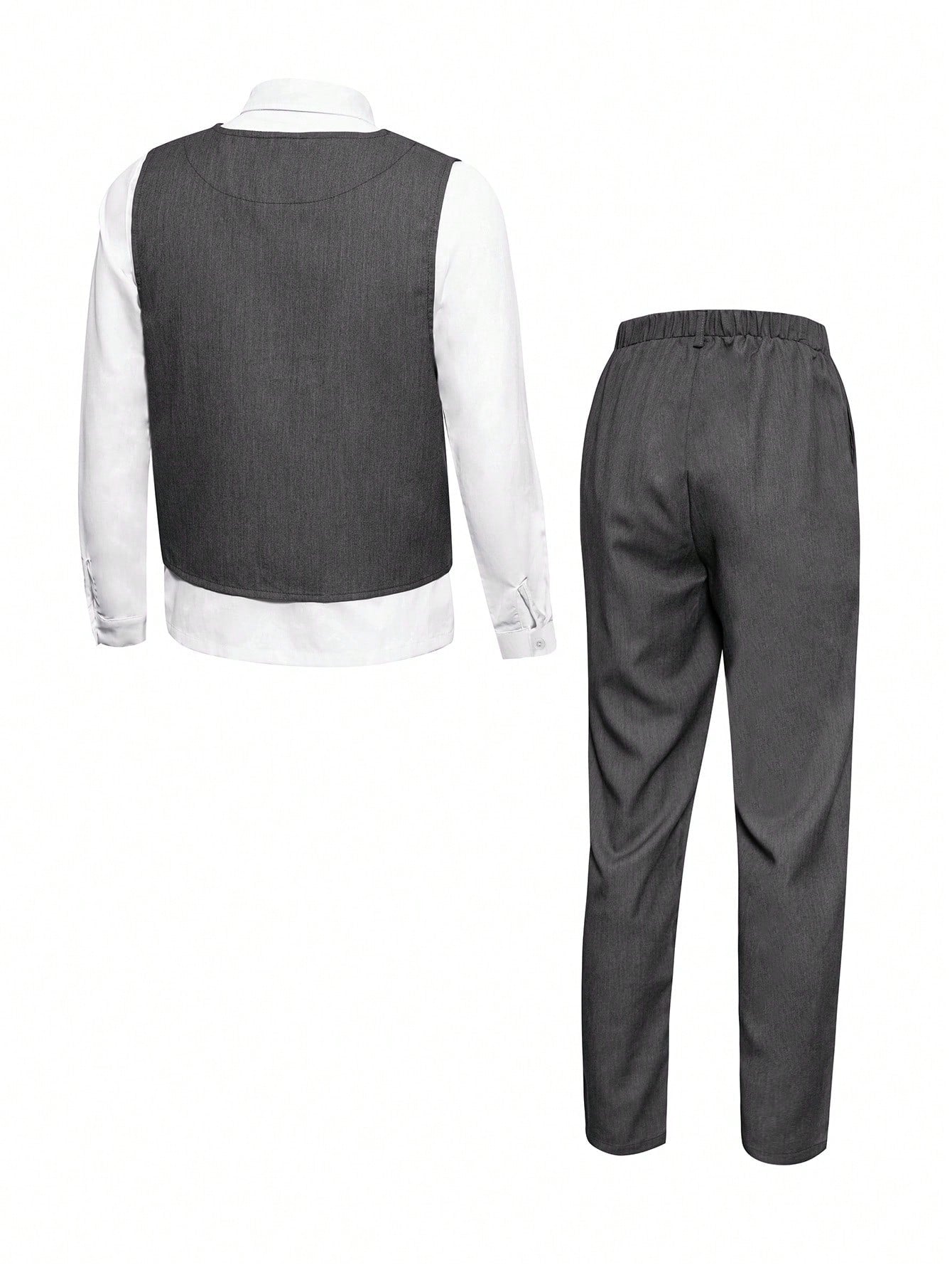 Men's Formal 2pcs/Set Grey Tank Top And Pants,  Style Suitable For Birthday Parties, Evening Performances, Weddings