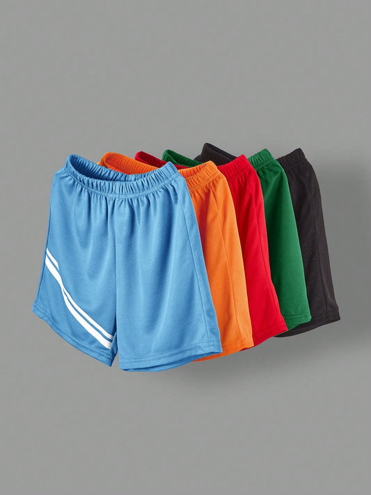 Young Boy Casual Knit Sports Shorts Set Of 5