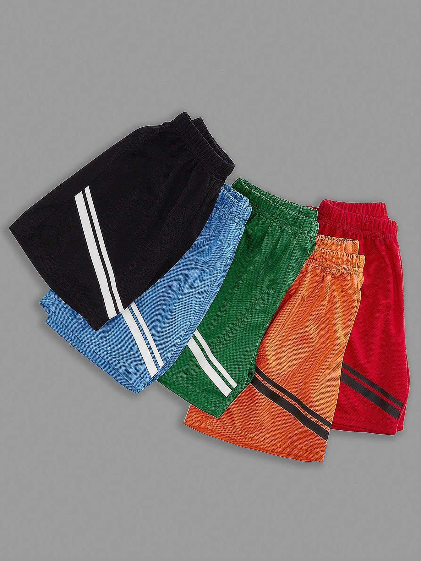 Young Boy Casual Knit Sports Shorts Set Of 5