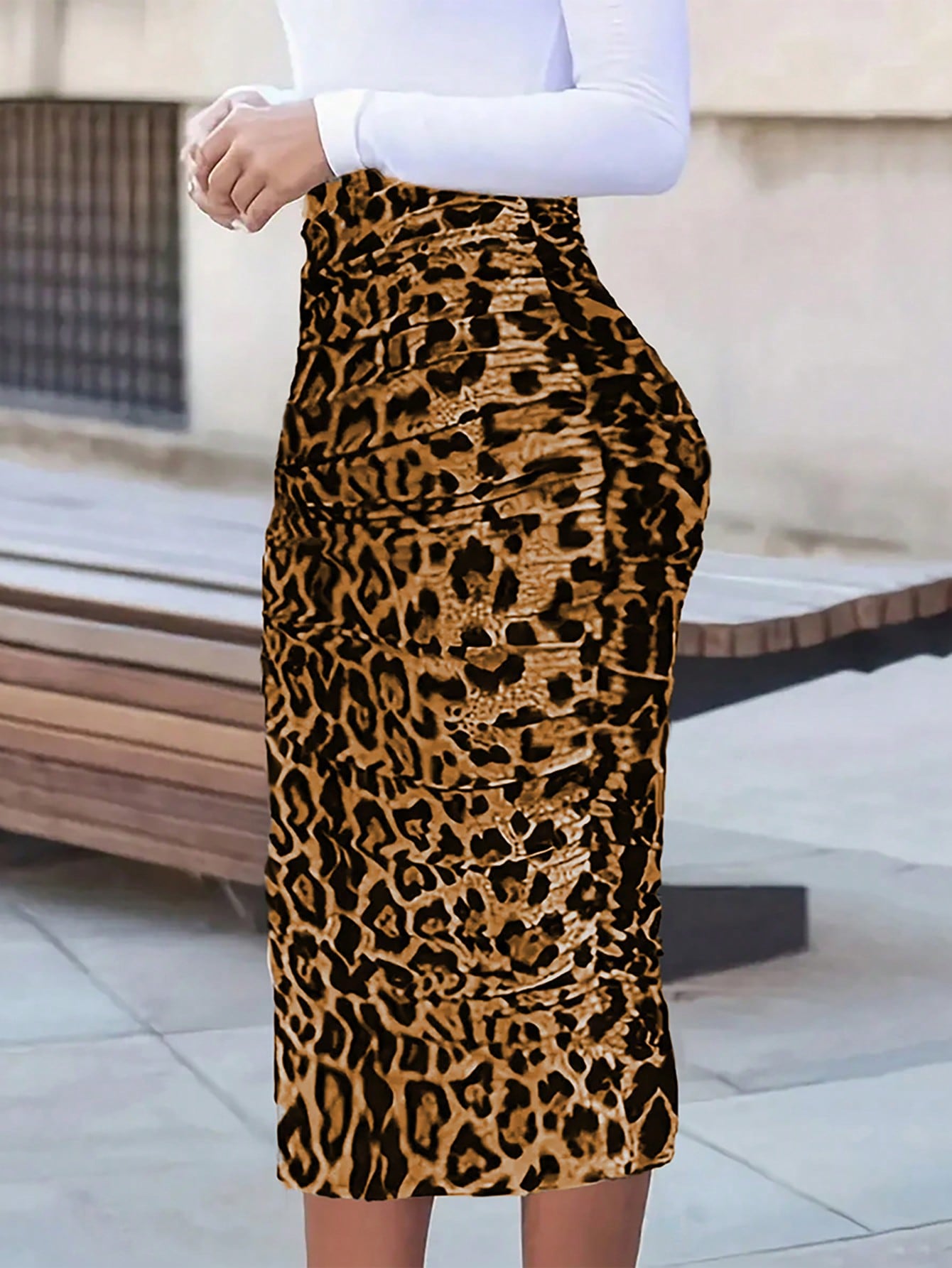 Women Summer Fashionable Leopard Print Bodycon Skirt