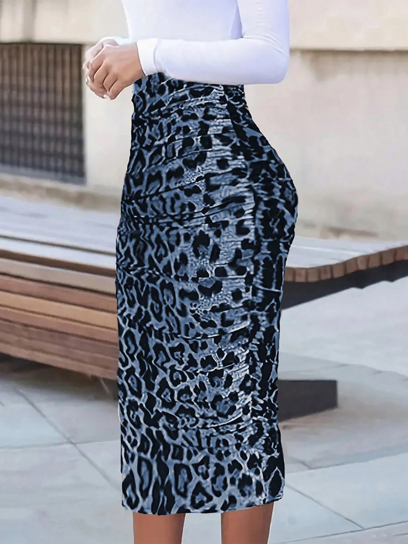 Women Summer Fashionable Leopard Print Bodycon Skirt