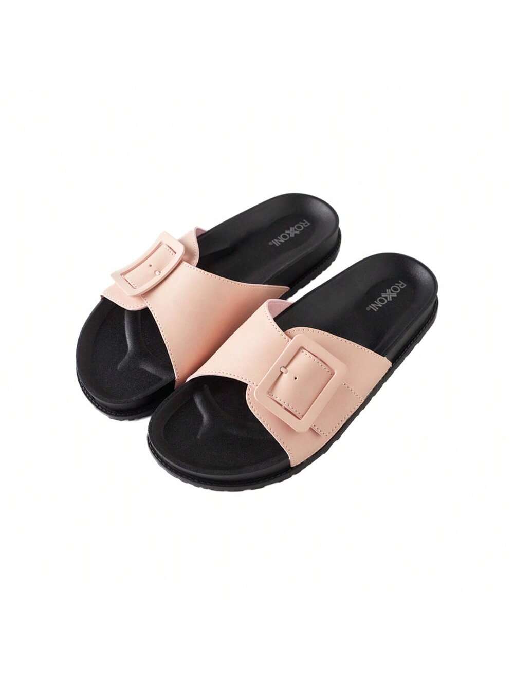 Pupeez Womens Adjustable Buckle Slide Sandals Open Toe Outdoor Flat Summer Slipperraps Flat Slides