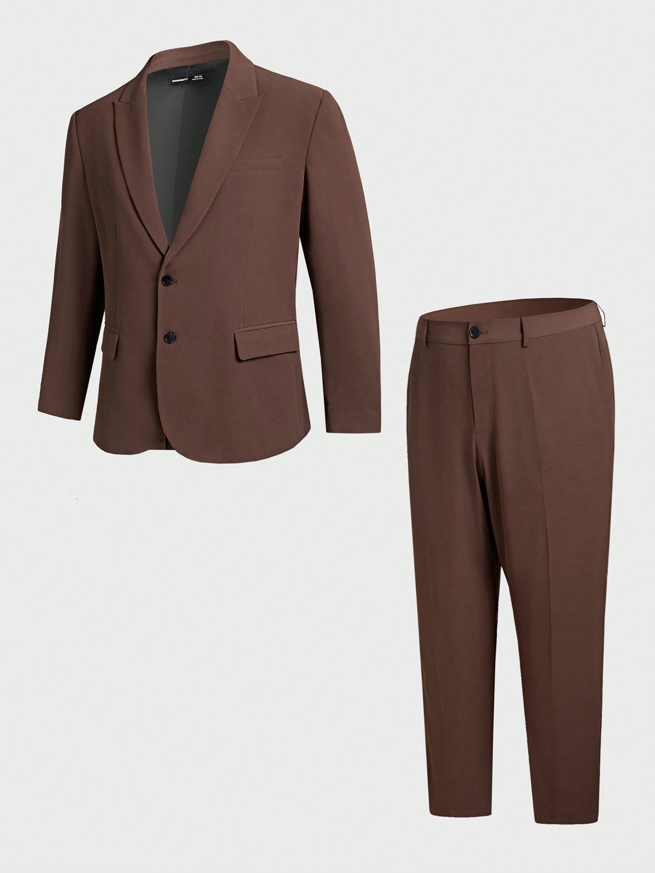 Men's Plus Size Solid Color Simple Daily Suit Set