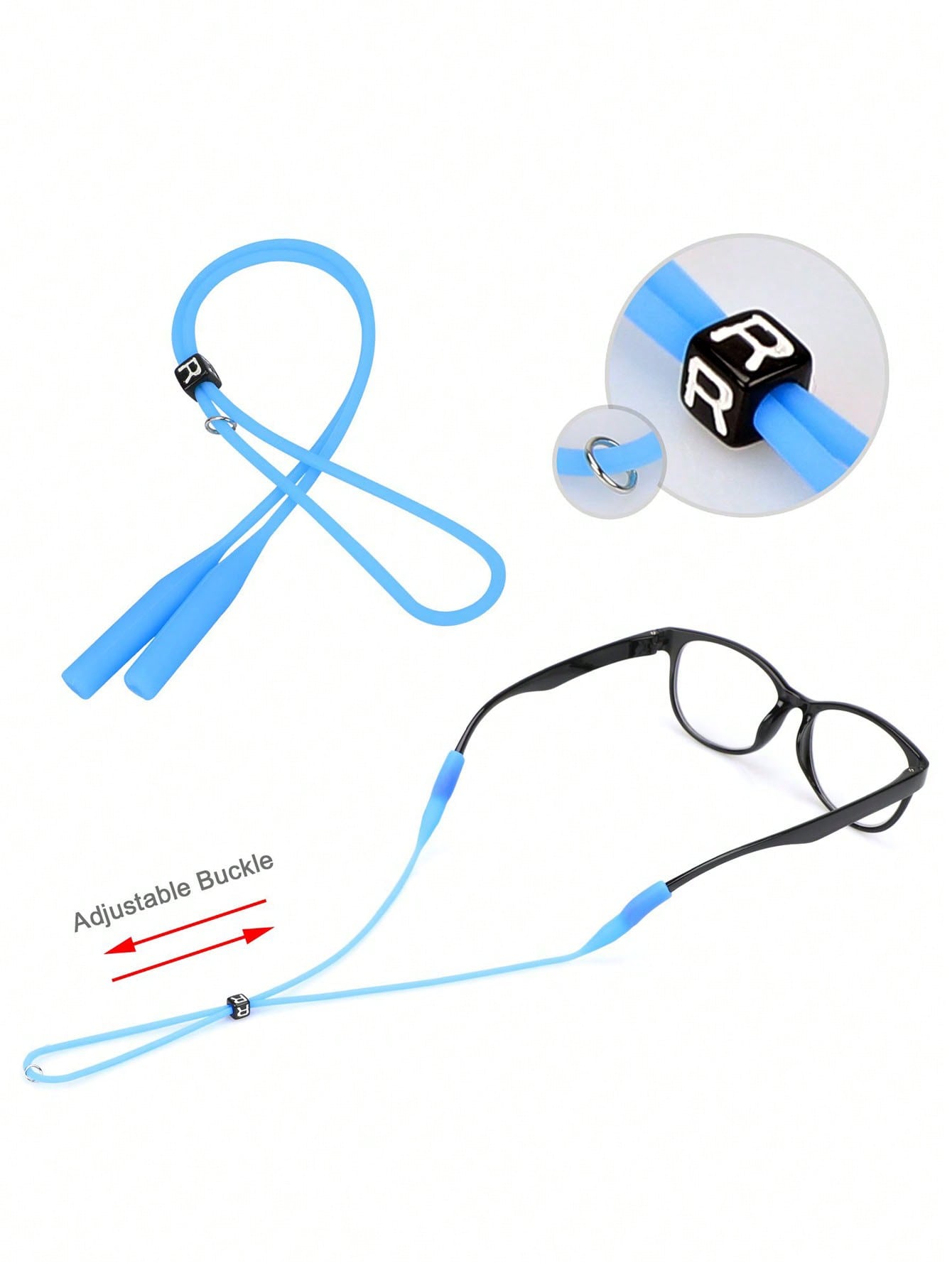 6pcs Adjustable Eyeglass Strap & Eyewear Retainer Silicone Sunglasses Holder With Glasses Strap