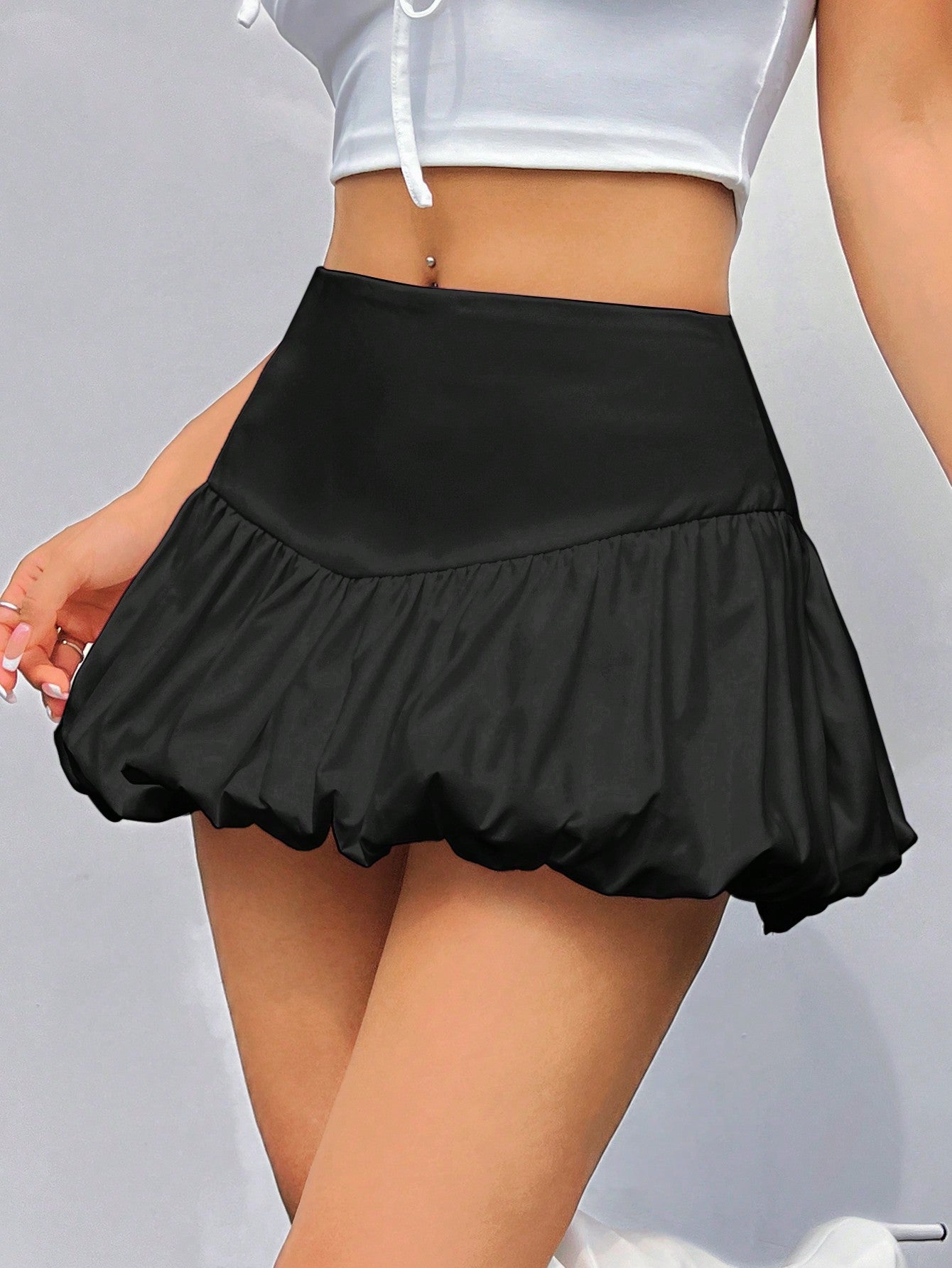 Y2k Summer Slim-Fit Coquette Super Low-Waist Bubble Skirt Hem Women White Mini Skirt Kpop Style Going Out Skirts Summer Outfit Music Festival Festival Outfits