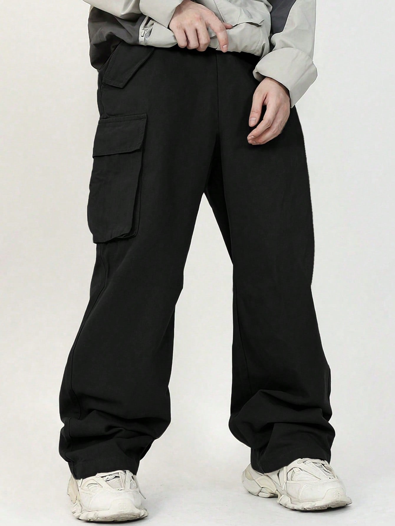 Tween Boy Vacation College Style Slanted Pockets 3D Tailored Baggy Solid Woven Trousers