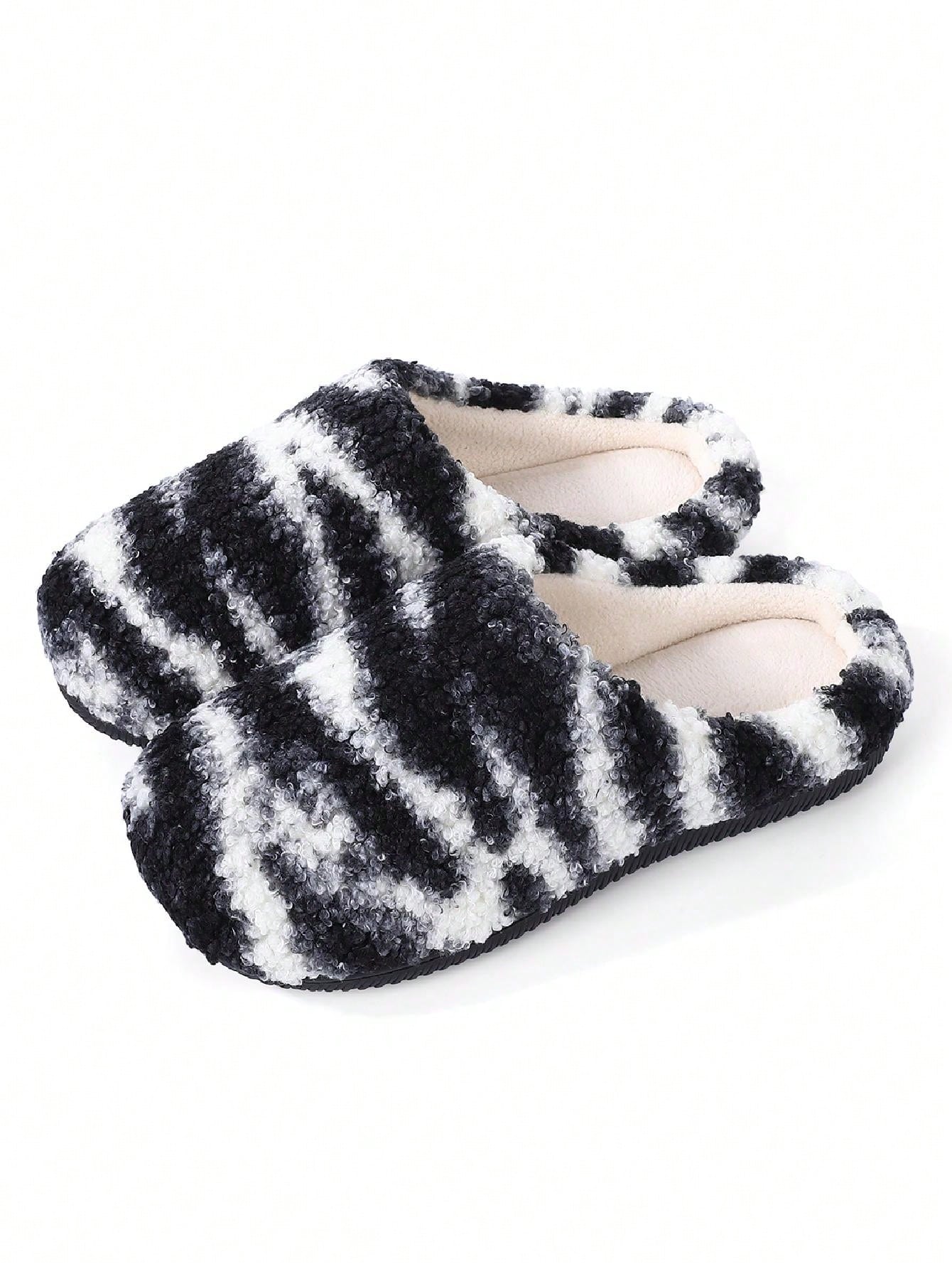 Fashionable Printed Plush Women's Slippers