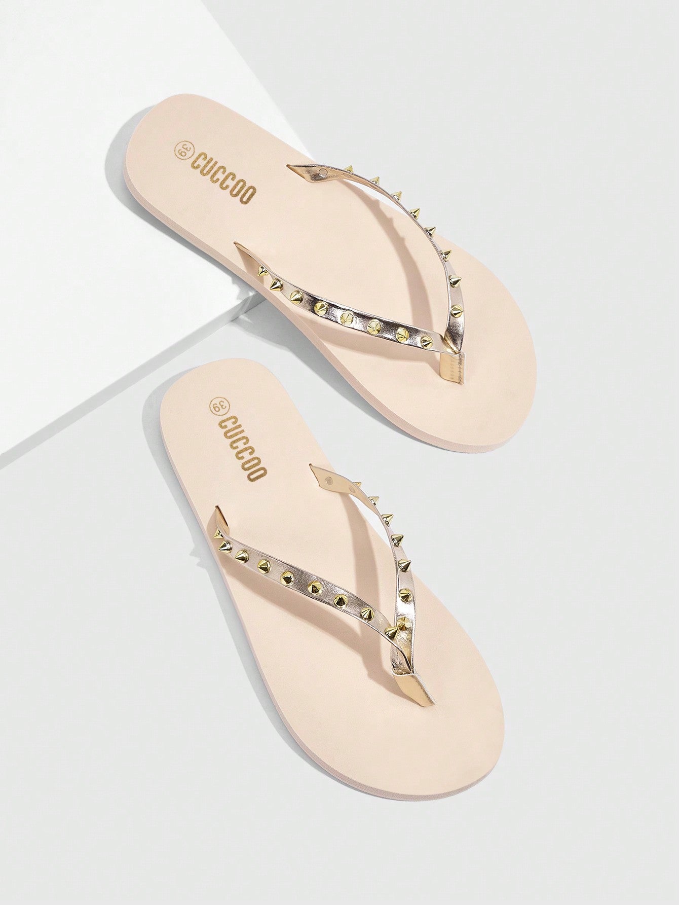 Woman Shoes Studded Decor Flip Flops For Summer Vacation Shoes Summer Sale Back To School Shoes College Student Shoes