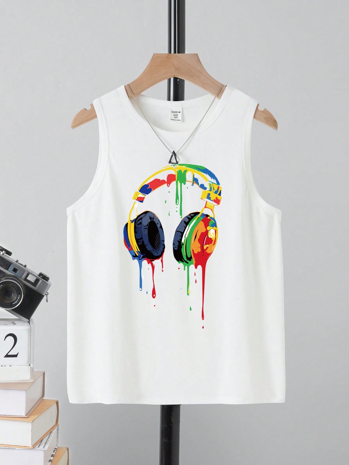 Game & Tween Boys' Casual Simple Cartoon Game Console Printed Vest, Summer