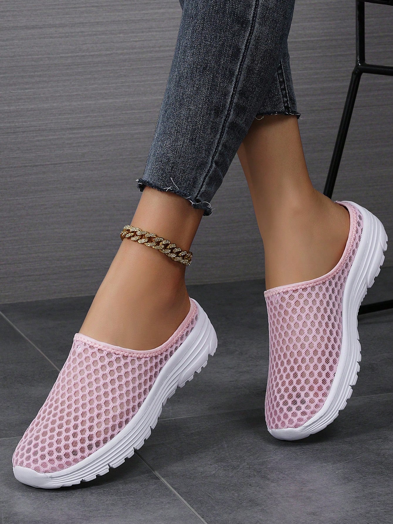 2024 Summer New Soft Lightweight Casual Half-Slipper Shoes For Men & Women, Fashionable, Woven Nylon Mesh, Hollow Breathable, Outdoor Anti-Slip Walking Shoes