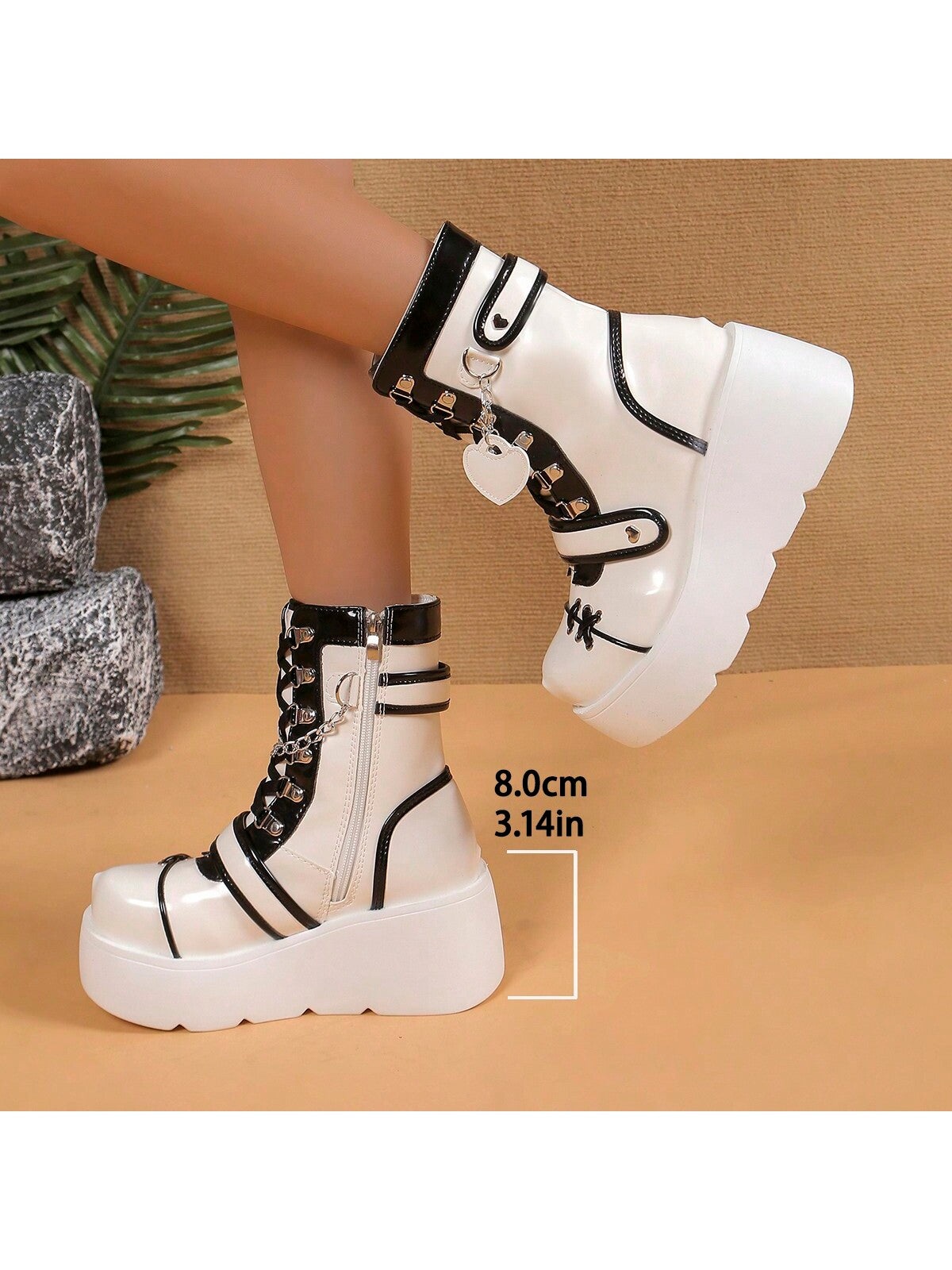 Women's Fashionable Wedge Heel Thick Platform Casual Boots