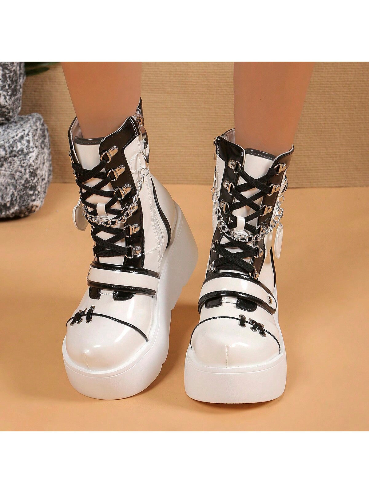 Women's Fashionable Wedge Heel Thick Platform Casual Boots