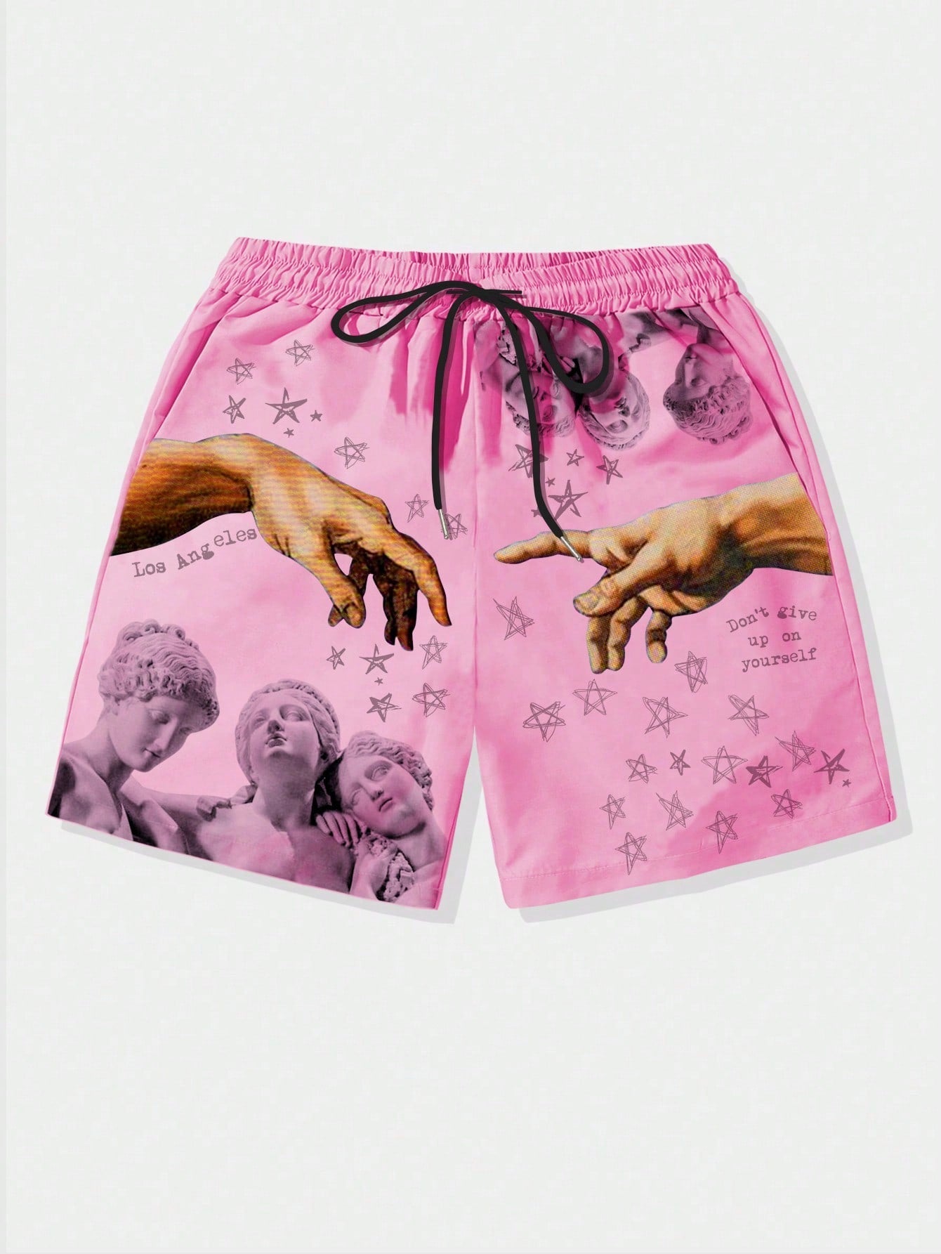 Street Life Men'S Printed Woven Shorts, Suitable For Daily Outfit In Spring And Summer