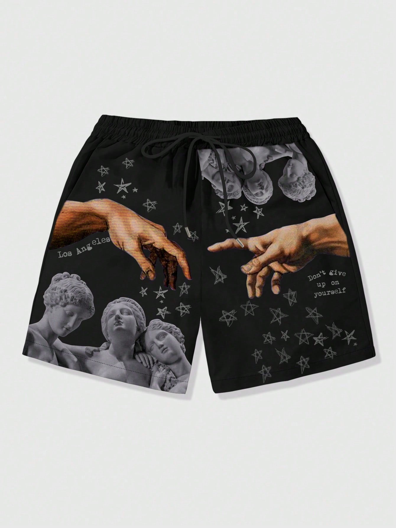 Street Life Men'S Printed Woven Shorts, Suitable For Daily Outfit In Spring And Summer