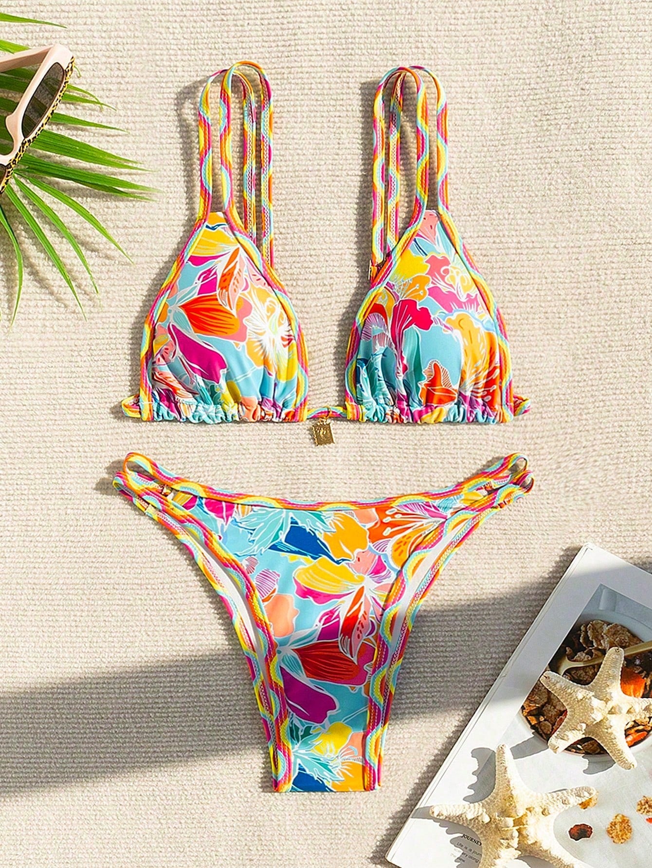 Swim Women's Summer Beach Floral Print Sexy Bikini Set (2-Piece), Random Print