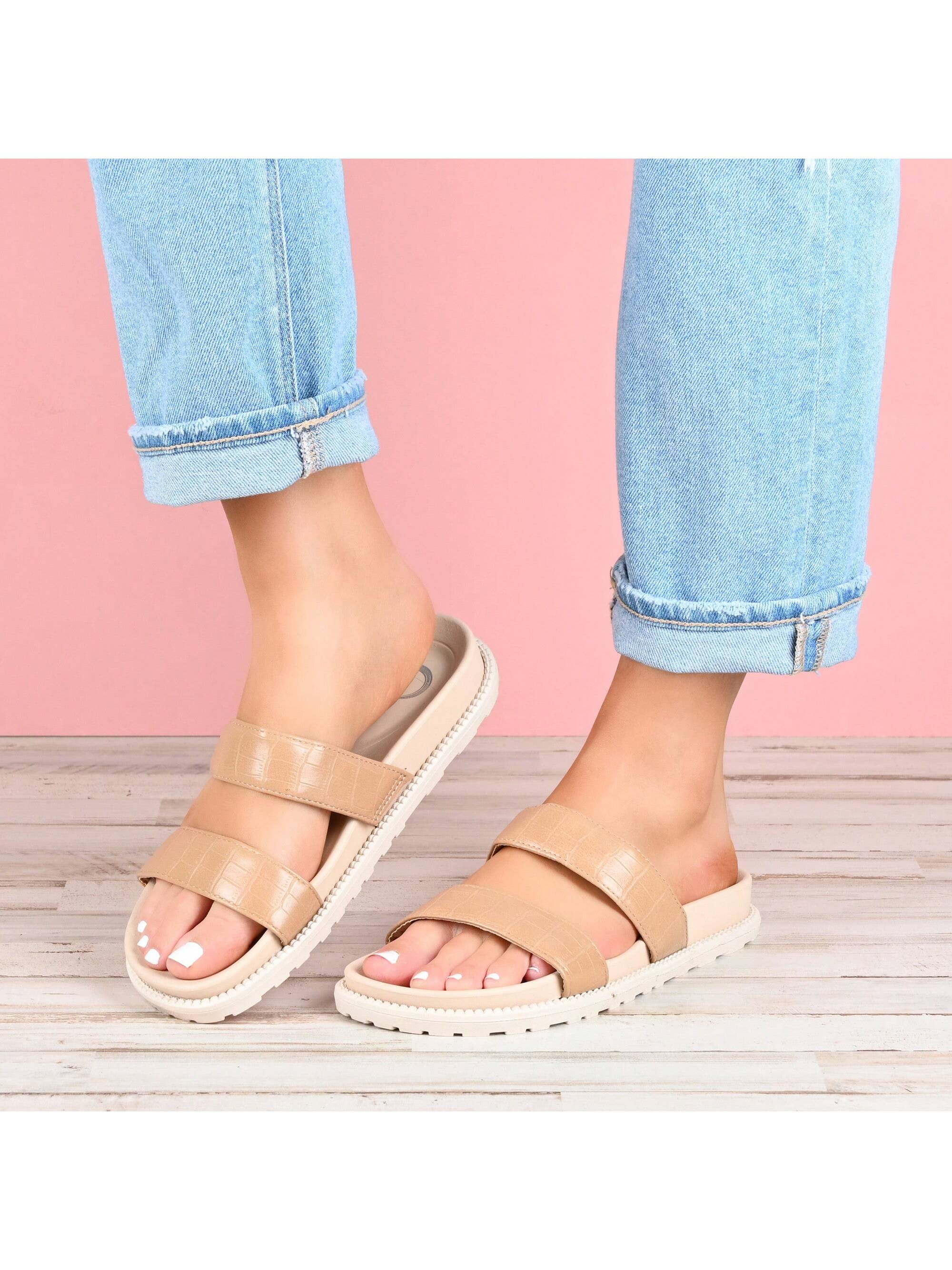 Womens Slide Flat Sandals