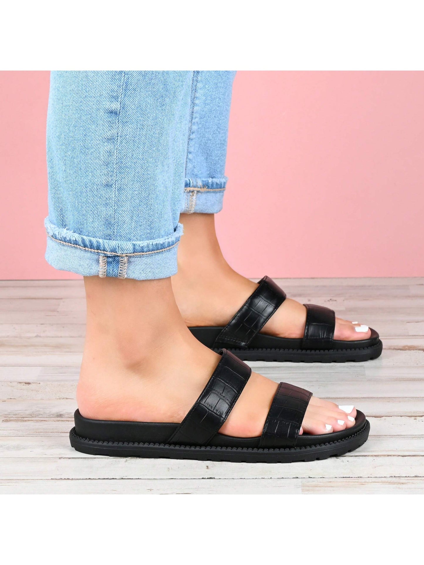 Womens Slide Flat Sandals